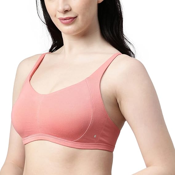 Enamor Innovations Intellifresh Antimicrobial Cotton Minimizer T-Shirt Bra – Padded Fixed Cups, Wirefree, Full Coverage A058
